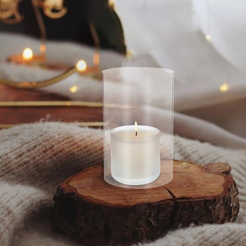 Glass Candle Chimney Cover 10x15cm Glass Cylinder Hurricane Candle Sleeve for Home Table Centerpiece in Kuwait