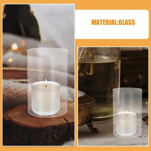 Beavorty Glass Hurricane Candle Holder Sleeve 6x4 Inch Open Ended Cylinder Windproof Chimney Cover for Home Décor and Candle Protection in Kuwait