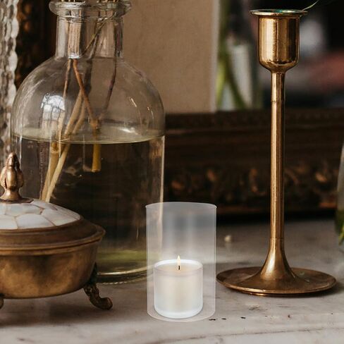 Beavorty Glass Hurricane Candle Holder Sleeve 6x4 Inch Open Ended Cylinder Windproof Chimney Cover for Home Décor and Candle Protection in Kuwait