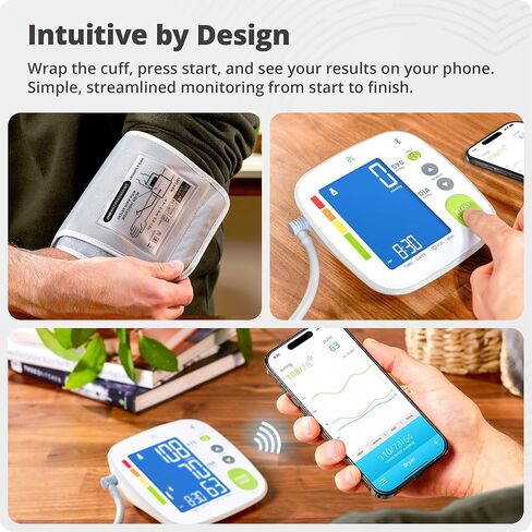 Greater Goods Bluetooth Blood Pressure Monitor for Home Use, Upper Arm BP Machine with Wide Range Cuff, Accurate Digital Readings, Balance Health App, Compatible with iOS and Android Devices in Saudi Arabia