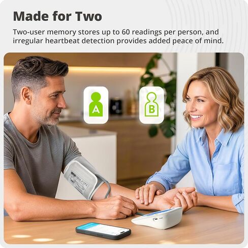 Greater Goods Bluetooth Blood Pressure Monitor for Home Use, Upper Arm BP Machine with Wide Range Cuff, Accurate Digital Readings, Balance Health App, Compatible with iOS and Android Devices in Saudi Arabia