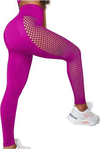 Leggings for Women High Waisted Legging Hollow Out Tummy Control Butt Lift in Saudi Arabia