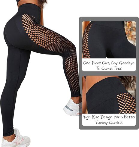Leggings for Women High Waisted Legging Hollow Out Tummy Control Butt Lift in Saudi Arabia