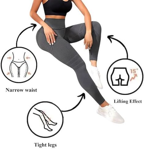 2 PCS Cellulite Leggings, High Waist 3D Anti Cellulite Leggings for Women, Slimming Workout Yoga Pants in Kuwait