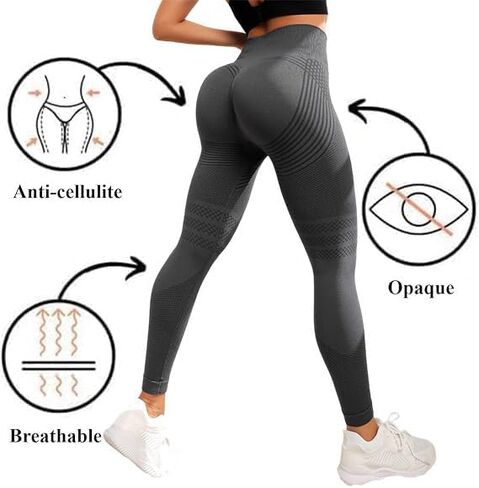 2 PCS Cellulite Leggings, High Waist 3D Anti Cellulite Leggings for Women, Slimming Workout Yoga Pants in Kuwait