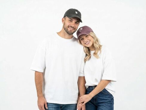Matching Hats for Couples (2 Pack) | Puzzle Piece His and Her Hats | Adjustable Strapback Baseball Caps | Cute Couple Gifts in Saudi Arabia