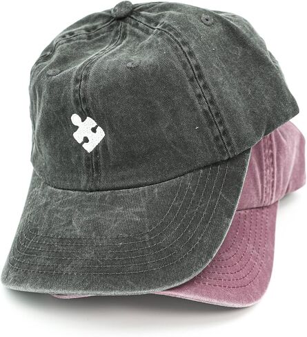 Matching Hats for Couples (2 Pack) | Puzzle Piece His and Her Hats | Adjustable Strapback Baseball Caps | Cute Couple Gifts in Saudi Arabia