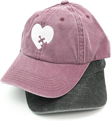 Matching Hats for Couples (2 Pack) | Puzzle Piece His and Her Hats | Adjustable Strapback Baseball Caps | Cute Couple Gifts in Saudi Arabia
