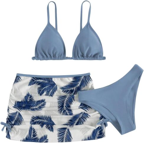 Girl's 3 Piece Bikini Set Swimsuit Bathing Suit with Shorts Bikinis for Girls Girls Size Junior Swimsuit in Kuwait