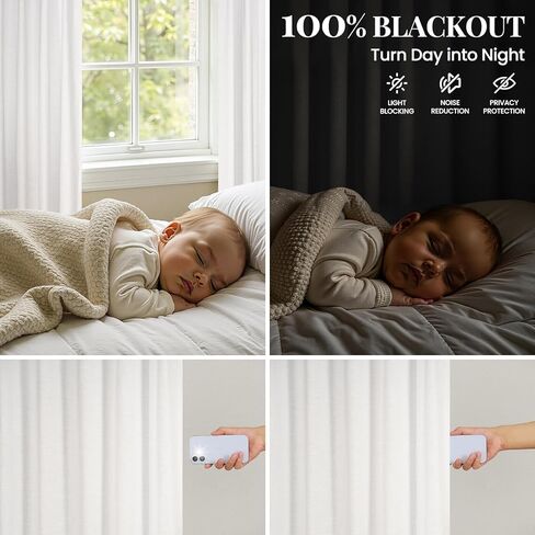 Topfinel 84 Inch Natural Blackout Curtains Dual Layer White Linen Panels, Farmhouse Back Tab Pinch Pleated Drapes for Track System,Neutral Linen Ambiance & Privacy Drapes Natural 52" W*84" L in Saudi Arabia