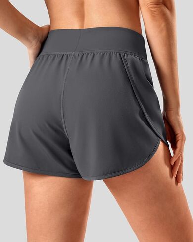 Soothfeel Running Athletic Shorts for Women 3"/4" Dolphin Split High Waisted Womens Gym Workout Shorts with Liner Quick Dry in Kuwait