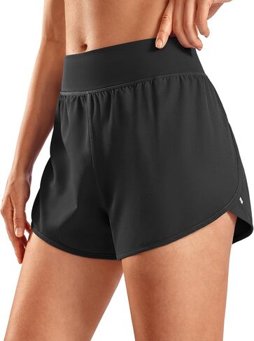 Soothfeel Running Athletic Shorts for Women 3"/4" Dolphin Split High Waisted Womens Gym Workout Shorts with Liner Quick Dry in Kuwait