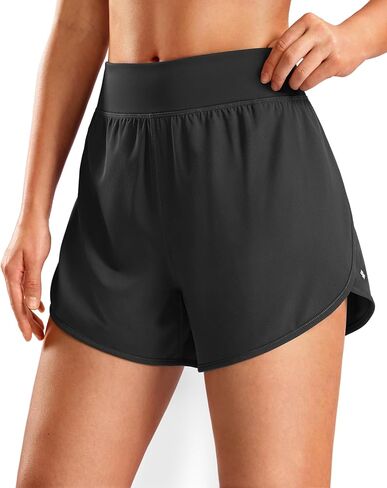 Soothfeel Running Athletic Shorts for Women 3"/4" Dolphin Split High Waisted Womens Gym Workout Shorts with Liner Quick Dry in Kuwait