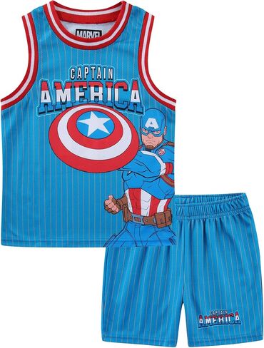 Marvel Captain America Boys Mesh Tank Top and Short Set for Toddler and Big Kids in Kuwait