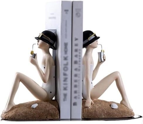 Bookend Support Book Ends Resin Bookends for Heavy Books Bookshelf Decorative for Readers Lovers Bookends in Saudi Arabia