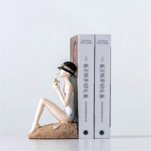 Bookend Support Book Ends Resin Bookends for Heavy Books Bookshelf Decorative for Readers Lovers Bookends in Saudi Arabia