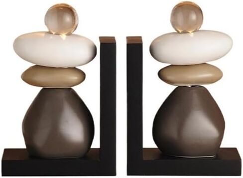 Bookend Support Chinese Ceramic Bookends, Large for Heavy Books, Aesthetic Decorative Book Ends Bookends in Saudi Arabia