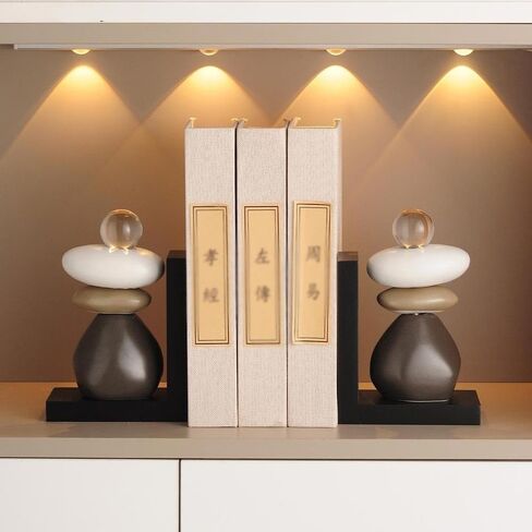 Bookend Support Chinese Ceramic Bookends, Large for Heavy Books, Aesthetic Decorative Book Ends Bookends in Saudi Arabia