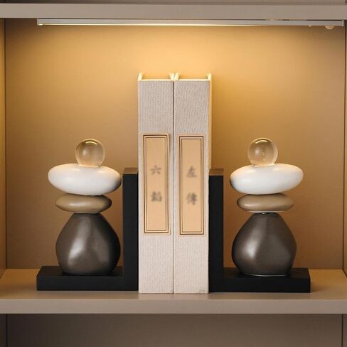 Bookend Support Chinese Ceramic Bookends, Large for Heavy Books, Aesthetic Decorative Book Ends Bookends in Saudi Arabia