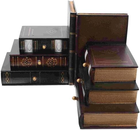 Bookend Support Retro Bookends Decorative Storage Box Bookcase with Wood Cases for Home Office Bookends in Saudi Arabia