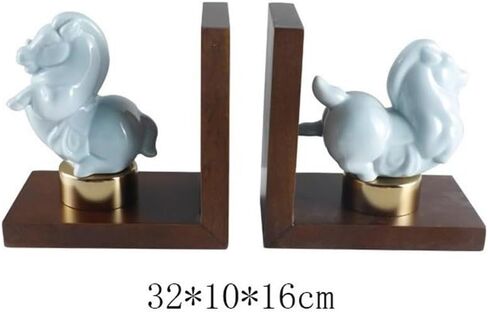 Bookend Support Chinese Style Book Ends Ceramic Bookends Heavy Books Bookshelf for Readers Lovers Nerd Bookends in Saudi Arabia