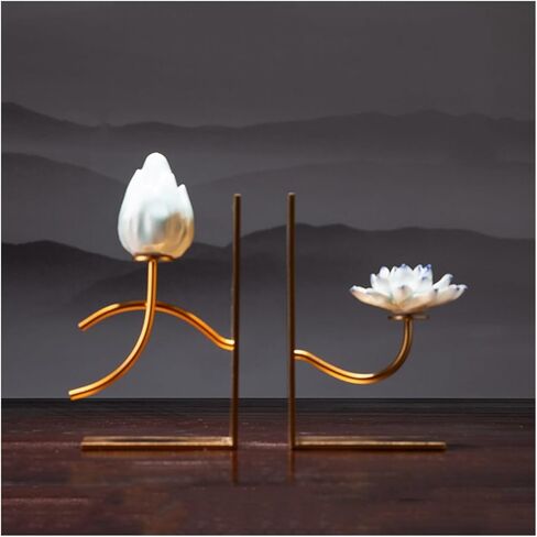 Bookend Support Book Ends Bookends Metal Chinese Office Desktop Bookcase Decorations Decorative for School Home Bookends in Saudi Arabia
