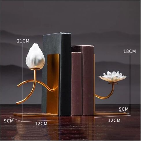 Bookend Support Book Ends Bookends Metal Chinese Office Desktop Bookcase Decorations Decorative for School Home Bookends in Saudi Arabia