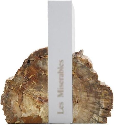 Bookend Support Minimalist Desktop Bookends Heavy,Wood Fossil Simulation Home Décor Bookends in Saudi Arabia