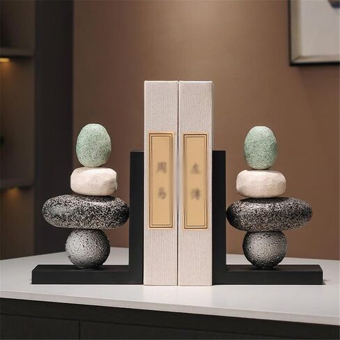 Bookend Support Heavy Duty Ceramic Book Ends, Stopper for Shelves, Unique Aesthetic Design Decorative Bookends Bookends in Saudi Arabia