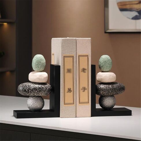 Bookend Support Heavy Duty Ceramic Book Ends, Stopper for Shelves, Unique Aesthetic Design Decorative Bookends Bookends in Saudi Arabia