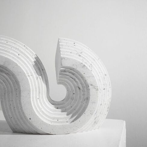 Bookend Support White Stone Bookends Decorative Pair, Geometric Stereoscopic for Shelves, Book Holders for, Ends for Office Bookends in Saudi Arabia
