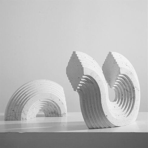 Bookend Support White Stone Bookends Decorative Pair, Geometric Stereoscopic for Shelves, Book Holders for, Ends for Office Bookends in Saudi Arabia