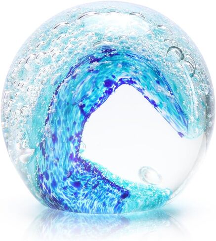 Bdor Glass Jellyfish Figurine, Hand Blown Art, Glow in The Dark Paperweight, Sea Ornament, Home Decor Gift, Green in Saudi Arabia