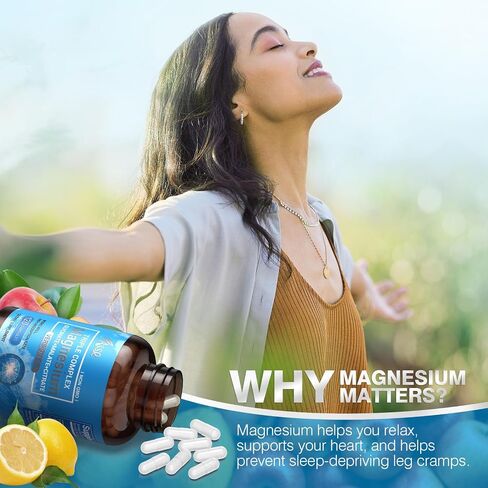 ASSR Triple Magnesium Complex - 300mg Pure Ocean Magnesium Glycinate & Magnesium Malate & Magnesium Citrate for Sleep, Energy, and Relaxation Support, High Absorption, Vegan, Non-GMO, 120 Capsules in Kuwait
