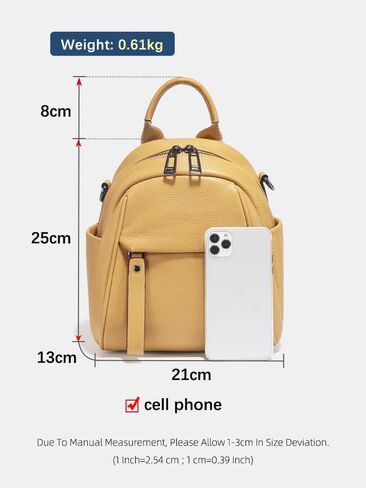 zency Genuine Leather Small Backpack for Women Convertible Shoulder Bag Purse (Yellow) in Saudi Arabia