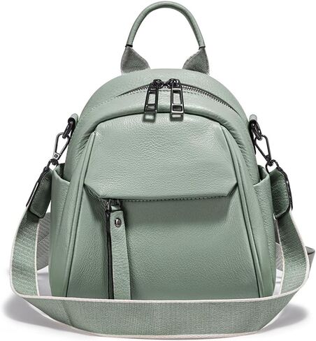 zency Genuine Leather Small Backpack for Women Convertible Shoulder Bag Purse (Yellow) in Saudi Arabia