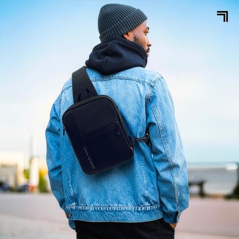 Sharper Image Crossbody Bag, Water Resistant Sling Backpack for Men,Women Daypack Cross Body Shoulder Chest Bag for Travel, Hiking, Outdoor Black (Signature Collection) in Kuwait