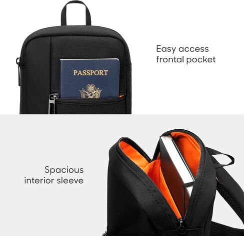 Sharper Image Crossbody Bag, Water Resistant Sling Backpack for Men,Women Daypack Cross Body Shoulder Chest Bag for Travel, Hiking, Outdoor Black (Signature Collection) in Kuwait