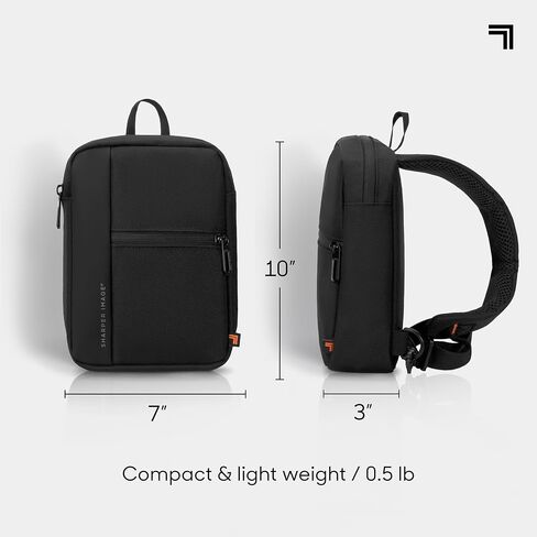 Sharper Image Crossbody Bag, Water Resistant Sling Backpack for Men,Women Daypack Cross Body Shoulder Chest Bag for Travel, Hiking, Outdoor Black (Signature Collection) in Kuwait