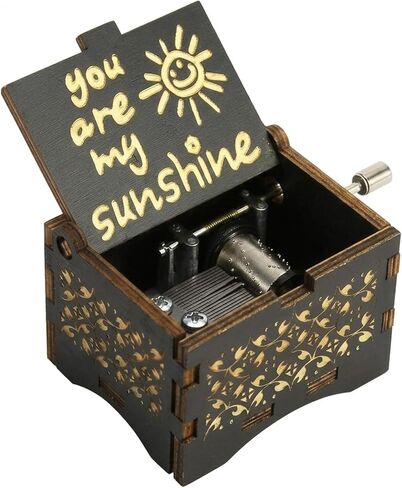 You are My Sunshine Wooden Music Box, Antique Engraved Musical Box, Trinket Box Small Musical Boxes-Gifts for Lover, Boyfriend, Girlfriend, Husband, Wife in Kuwait