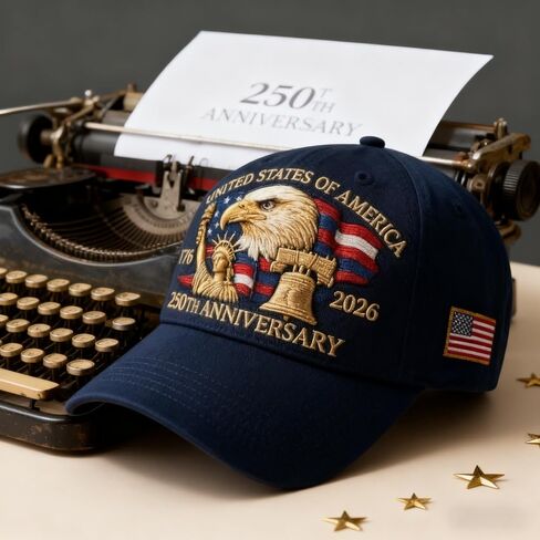250th Anniversary USA Hat - Bald Eagle Embroidery Patriotic Baseball Cap, Eagle & Liberty 250 Year American Anniversary Hat (C) in Saudi Arabia