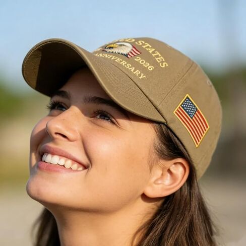 250th Anniversary USA Hat - Bald Eagle Embroidery Patriotic Baseball Cap, Eagle & Liberty 250 Year American Anniversary Hat (C) in Saudi Arabia