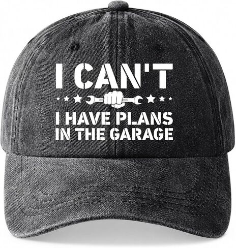 Funny Dad Hat Gifts for Men, I Can't I Have Plans in The Garage Baseball Cap Ideas for Fathers Day, Adjustable Cotton Hat for Dad Papa Dark Gray in Saudi Arabia