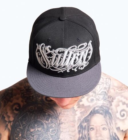 قبعة Sullen Peravcas III Tattoo Lifestyle Graphic Snapback Artist Series Flat Bill Hat باللون الأسود in Kuwait