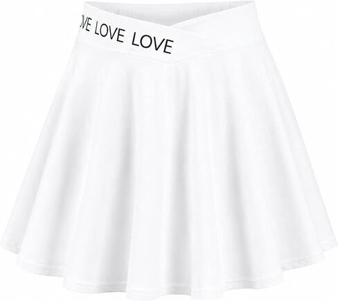 Girls Tennis Skirt with Shorts Athletic High Waisted Flowy Skater Skirt for Dance Golf Cheer School Activewear in Saudi Arabia