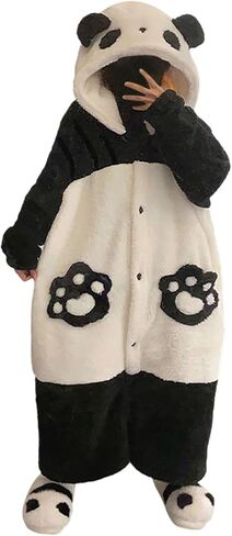 Animal Matching Costume,Warm Plush Funny Animal Onesie Pajamas Christmas Cosplay Sleepwear Jumpsuit Thick Nightgown in Kuwait