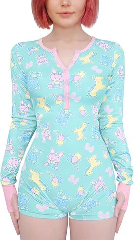 Littleforbig Silky Long Sleeves Shorts Romper Onesie Pajamas Bodysuit - Baby Parade Thumb Sucker Romper Onesie in Kuwait