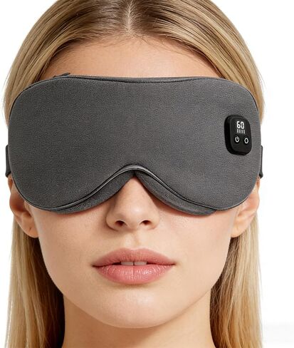 Heated Eye Mask, Warm Eye Compress for Dry Eyes, Blepharitis & Styes, Cordless Eye Heating Pad with 4 Temperature Modes & 4-Level Timer, 100% Cotton Cover, Portable Travel Eye Warmer(Dark Grey) in Saudi Arabia
