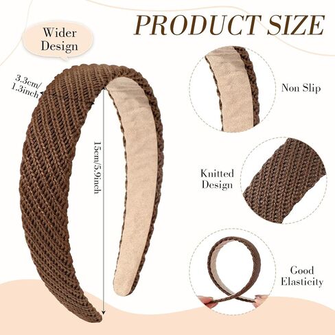 VOBOBE Knitted Headbands for Women, Non Slip Trendy Women Headband Soft Comfortable Fashion Hairband, Pack of 3 in Saudi Arabia