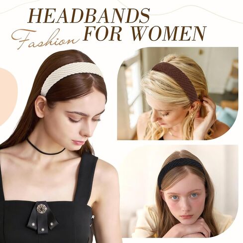 VOBOBE Knitted Headbands for Women, Non Slip Trendy Women Headband Soft Comfortable Fashion Hairband, Pack of 3 in Saudi Arabia
